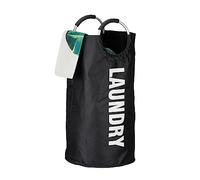 Relaxdays Colada con asa Cesto Ropa Sucia Plegable con Asas, Tela, Naranja, 60 litros, Aluminio, 1 Unidad
