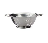 Relaxdays, 28 cm Ø Colador, Escurridor con Asas, Base Redonda, Escurreverduras, Plateado, Acero Inoxidable, 12 x 28 cm