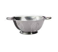 Relaxdays Colador, Escurridor con Asas, Base Redonda, Escurreverduras, Plateado, Acero Inoxidable, 28 cm Ø