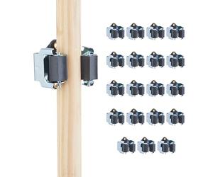 Relaxdays Colgador Escobas y Herramientas, Set de 20, Clips Organizadores Pared, Hierro y Polirresina, Plateado y Negro