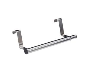 Relaxdays Colgador Trapos Cocina para Puerta, Acero Inoxidable, Plateado, 40 cm de Ancho