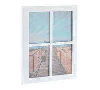 Relaxdays Marcos de Fotos, Collage 4 Fotografías, Formato 13x18 cm, Pared, Porta Retratos, Familia, 44x33,5 cm, Blanco, Cartón, 1 Pieza