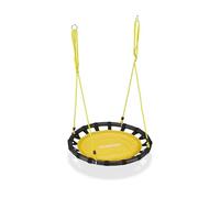 relaxdays Columpio Jardín Nido de Altura Ajustable para Niños y Adultos, hasta 100 kg, Amarillo, ø 80 cm