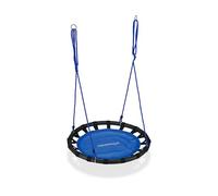 relaxdays Columpio Jardín Nido de Altura Ajustable para Niños y Adultos, hasta 100 kg, Azul, ø 80 cm