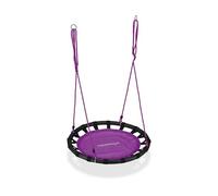 Relaxdays Columpio Jardín Nido de Altura Ajustable para Niños y Adultos, hasta 100 kg, Morado, ø 80 cm