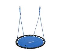 Relaxdays Columpio Jardín Redondo Ajustable para Niños y Adultos, hasta 100 kg, Azul, ø 120 cm