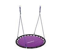 Relaxdays Columpio Jardín Redondo Ajustable para Niños y Adultos, hasta 100 kg, Morado, ø 120 cm