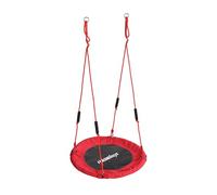 Relaxdays Columpio Nido 80 cm, Asas Acolchadas, Ajustable Exterior, Rojo, hasta 100 kg, 175 x 80 x 80 cm