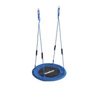 Relaxdays Columpio Nido Infantil Redondo Ajustable, Acolchados, Exterior, Ø80 cm, hasta 100 kg, Azul, 175x80x80 cm
