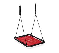 Relaxdays Columpio Nido, Niños y Adultos, Capacidad hasta 100 kg, Altura Regulable, 103 x 77 cm, Balancín Jardín, Rojo
