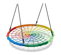 Relaxdays Columpio Nido, Niños y Adultos, Capacidad hasta 150 kg, Altura Regulable, 100cm Ø, Balancín Jardín, Multicolor