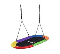 Relaxdays Columpio Nido Oval Multicolor para niños y Adultos, 300 kg, XXL 150x80 cm