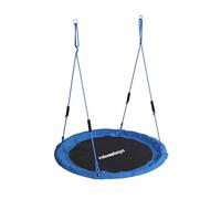Relaxdays Columpio Nido Redondo, Acolchado, Ajustable, Exterior, Ø 120 cm, hasta 100 kg, Azul, 175x120x120 cm