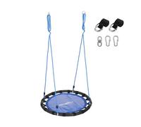 Relaxdays Columpio Nido Redondo Ajustable para niños, 150x80x80 cm, Azul, Peso máx. 100 kg, Exterior