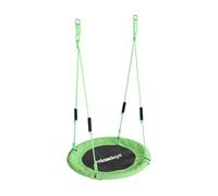 Relaxdays Columpio Nido Redondo, Asas de Espuma, para niños, Ajustable, Exterior, Ø: 80 cm, hasta 100 kg, Verde