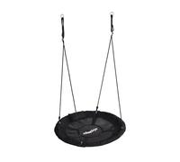 Relaxdays Columpio Nido Redondo, cojín & Asas, para niños, Ajustable, Exterior, Ø: 100 cm, 100 kg, Negro