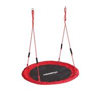 Relaxdays Columpio Nido Redondo, Mangos Acolchados, niños, Ajustable, Exterior, Ø: 120 cm, hasta 100 kg, Rojo