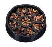 Relaxdays Comedero Antivoracidad Perro 900 ml, Cuenco Comida Canina, Evita Indigestión, Plástico, Negro