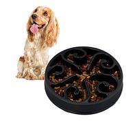 Relaxdays Comedero Antivoracidad Perro XL, Cuenco Canino Obstáculos Antiansiedad 30 cm, 4,5x19,5 cm, Negro, 7 x 30 cm