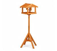 Relaxdays Comedero para aves con soporte naranja