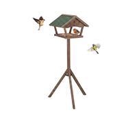 Relaxdays Casa para pájaros con Soporte, 137 cm de Altura, Techo Impermeable, jardín y balcón, Madera de Abeto, marrón, 80%, 137 x 66 x 59 cm