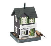 Relaxdays Comedero para pájaros colgante antracita,blanco,verde oscuro