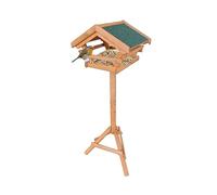 Relaxdays Comedero para pájaros Soporte, Techo Impermeable, jardín y terraza, casa de Madera de Abeto, Naranja, 80%, 103 x 37 x 28 cm