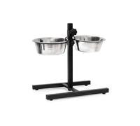 Relaxdays Comedero perros doble elevado negro,plata