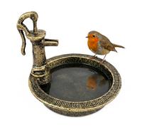 Relaxdays comedero y Bebedero para pájaros, Al x An x F: 15 x 17 x 18 cm, Hierro Fundido, autoportante, Negro/Bronce
