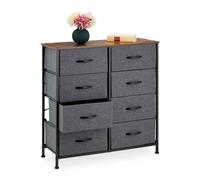 Relaxdays Cómoda 8 cajones de tela gris sin tejer marrón,negro,gris