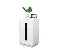 Relaxdays Cómoda, (Alto x Ancho x Fondo): 88 x 50 x 40 cm, 5 cajones, Dormitorio, Pasillo, Ropa, Libros, Blanco/Negro