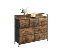 Relaxdays Cómoda con 7 cajones de tela marrón,negro