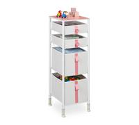 Relaxdays Cómoda infantil con 4 cajones blanco,crema,rosa