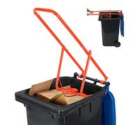 Relaxdays Cubos Compactador Basura, Compresor Residuos Domésticos de Papel o Plástico, Prensa Manual Desechos, Acero, Rojo, 41 x 35 x 95 cm