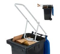 Relaxdays Compactador Manual Basura, Prensa Residuos Domésticos, Papel y Plástico, Compresor Desperdicios, Acero, Gris, 35 x 30,5 cm