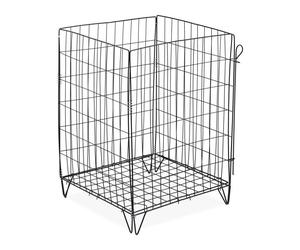 Relaxdays Compostador de jardín con base de metal negro