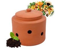 Relaxdays Compostador de lombrices de terracota beige