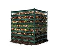 Relaxdays Compostador metálico ecológico para jardín, 729 l, 90 x 90 x 90 cm, Verde