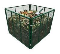 Relaxdays Compostador metálico ecológico para jardín, 800 L, Malla de Acero, Verde, 80x100x100 cm