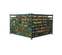 Relaxdays compostador metálico para jardín, 1296 l, Acero galvanizado, Verde, 120 x 120 x 90 cm
