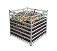 Relaxdays Compostador metálico para jardín plata