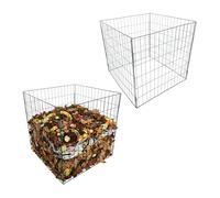 Relaxdays compostador metálico, Set de 2, para jardín 76x76x76 cm, Malla de Acero recubierta, Verde