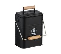 Relaxdays Compostera Cocina 3,5 L con Tapa y 2 Filtros Carbón Activo, Cubo Compostaje Basura Orgánica, Metálica, Negro