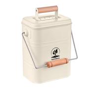 Relaxdays Compostera Cocina 3,5 L con Tapa y 2 Filtros Carbón Activo, Cubo Compostaje Basura Orgánica, Metal y Madera