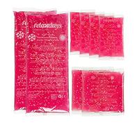 Relaxdays Compresas Térmicas Set de 8, 3 Tamaños, Bolsas Frío Calor, Almohadillas Gel, Cool Pack Reutilizables, Rosa, 28 x 11 x 2 cm, 8