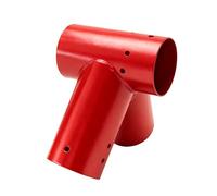 Relaxdays Conector para Columpio en A, 90° para Postes de 100 mm, Acero Recubierto en Polvo, Rojo, 20 x 20 x 20 cm