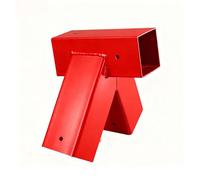 Relaxdays Conector para Columpio en A, ángulo 100°, Acero Lacado, para Madera 90x90 mm, Rojo, 19x27x19 cm