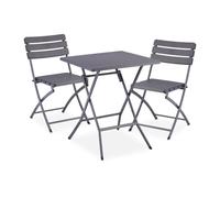 Relaxdays Conjunto de mesa y sillas de balcón gris