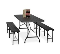 Relaxdays Conjunto de muebles de jardín portátiles negro