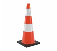Relaxdays Cono de señalización 75 cm pesado naranja,negro,plata